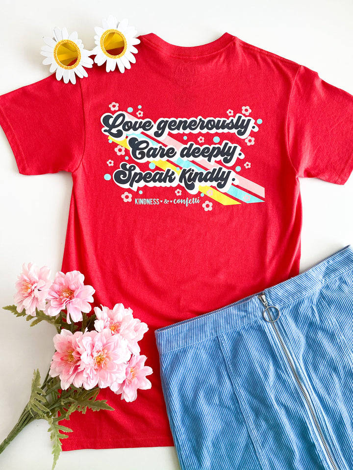 K&C - Love Generously (Deep Coral) - Short Sleeve/Crew