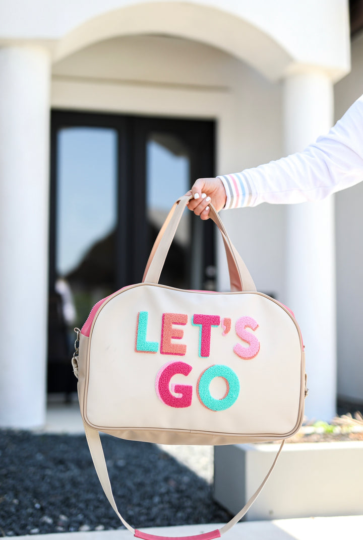 Duffle Bag (Cream/Pink) - Let's Go