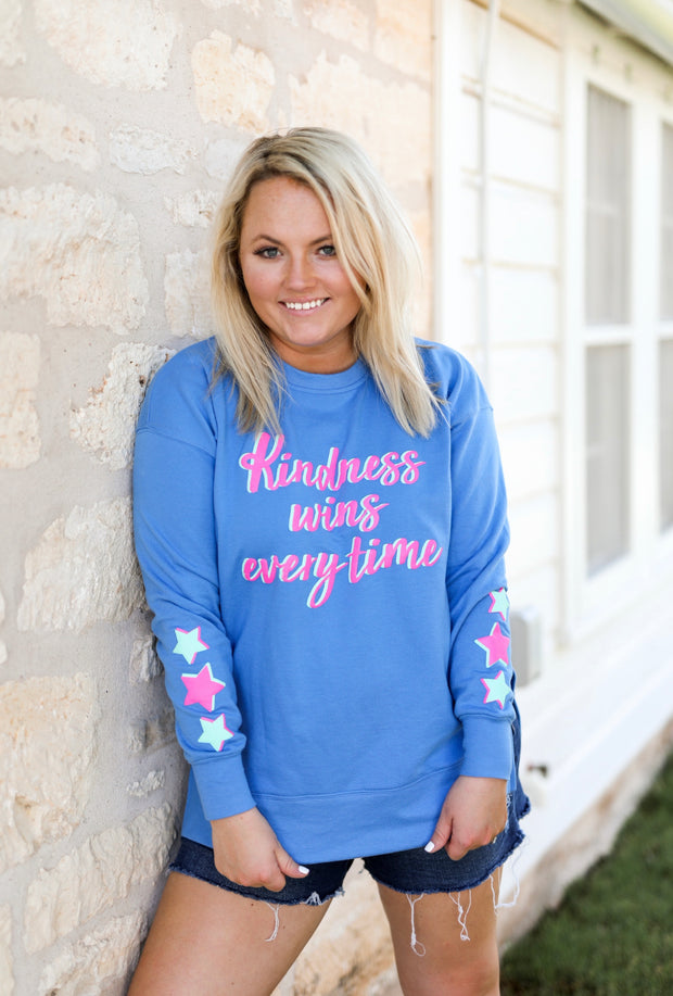 TSL - Kindness Wins Every Time (Flo Blue) - Fleece Sweatshirt / Crew