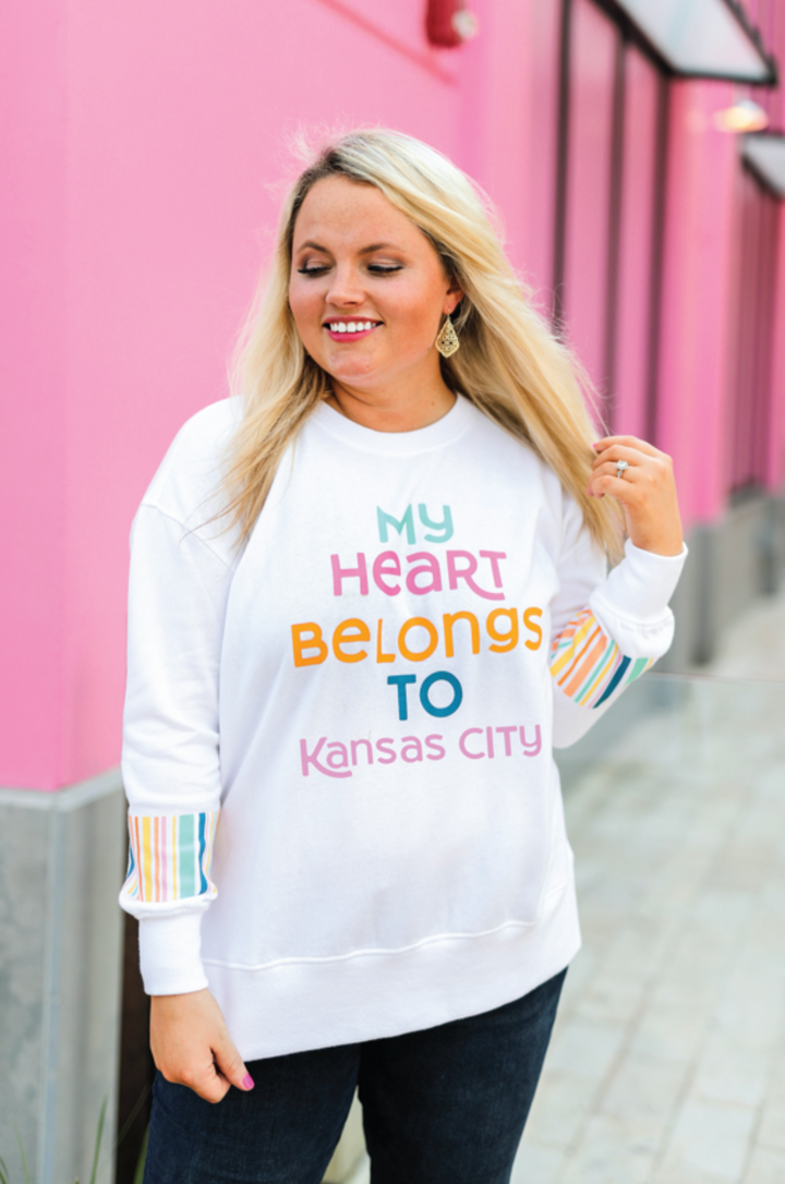 Custom: My Heart Belongs To: (White) - Sweatshirt / Crew