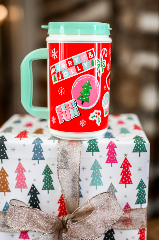 Insulated Thermo Jug - Holiday Sticker Jug (Red)