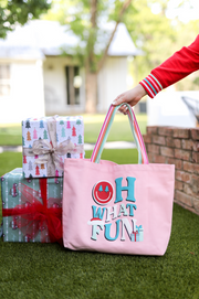 Canvas Tote (Pink) - Oh What Fun