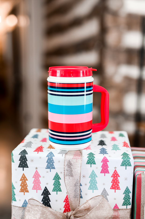 Insulated Thermo Jug - Merry Everything Happy Always (Multi Stripe)