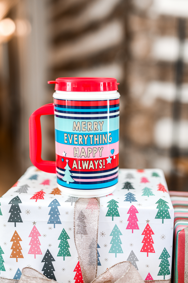 Insulated Thermo Jug - Merry Everything Happy Always (Multi Stripe)