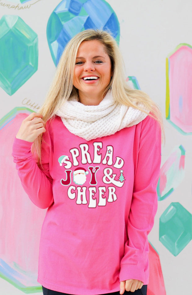 K&C - Spread Joy & Cheer (Pink) - Long Sleeve / Crew