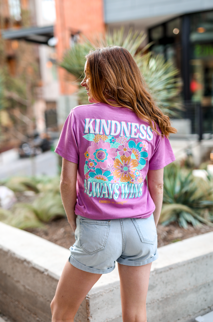 K&C - Kindness Always Wins (Orchid Heather) - Short Sleeve / Crew