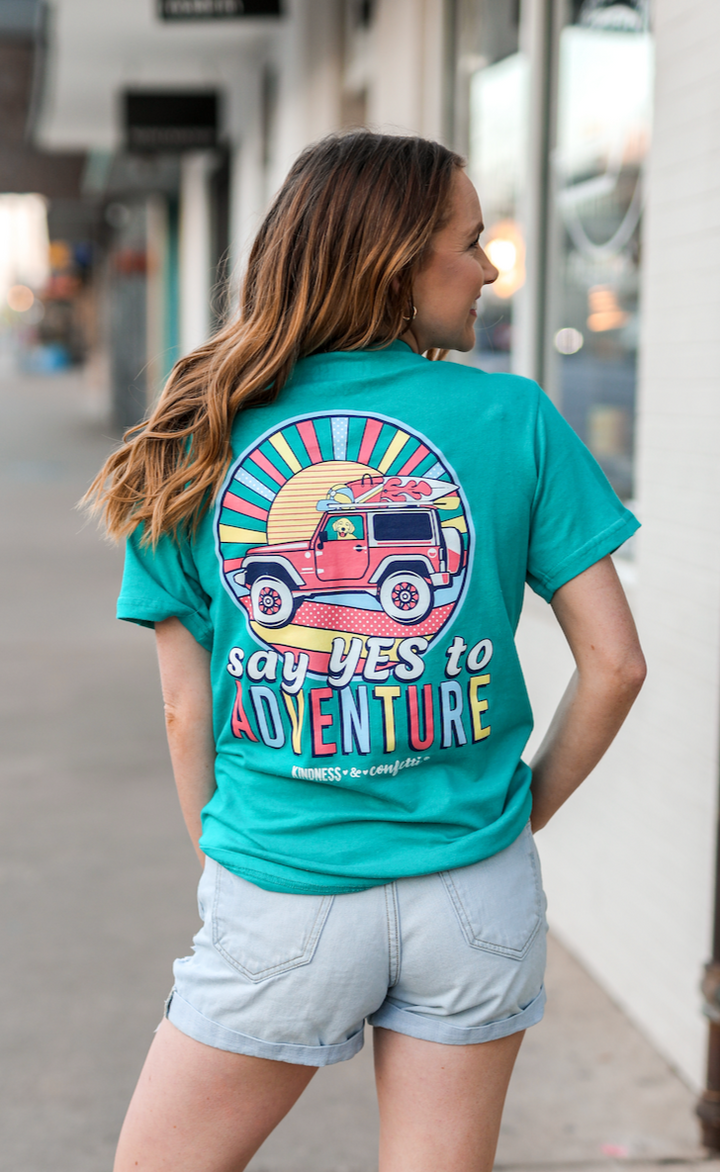 K&C - Say Yes To Adventure (Jade) - Short Sleeve / Crew