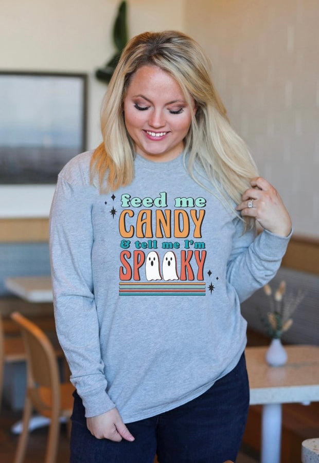 K&C - Feed Me Candy (Athletic Heather) - Long Sleeve / Crew